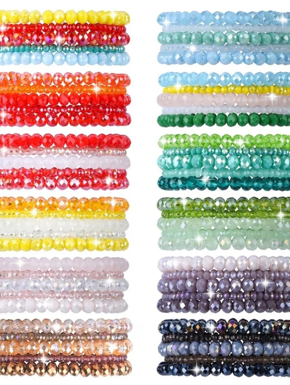 Multi-Color Beaded Stretch Bracelet - Choice Of - Picture 1 of 3